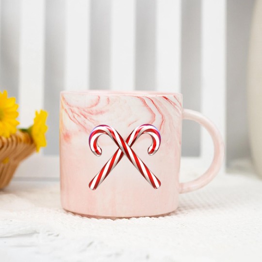 Crossed candy canes Marble Mugs
