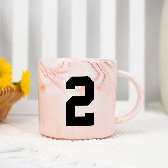 number 2 solid Marble Mugs