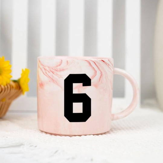 numbe 6 solid Marble Mugs