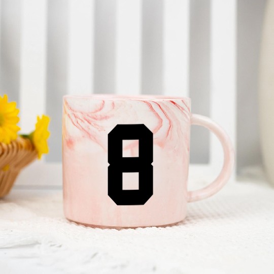 number 8 solid Marble Mugs