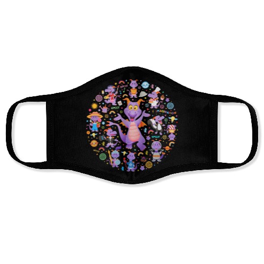 Disney Epcot Figment Face Masks, Epcot Figment Face Masks, Floral Epcot Face Masks