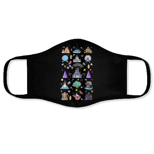 Retro Disney Happiest Place on Earth Face Masks