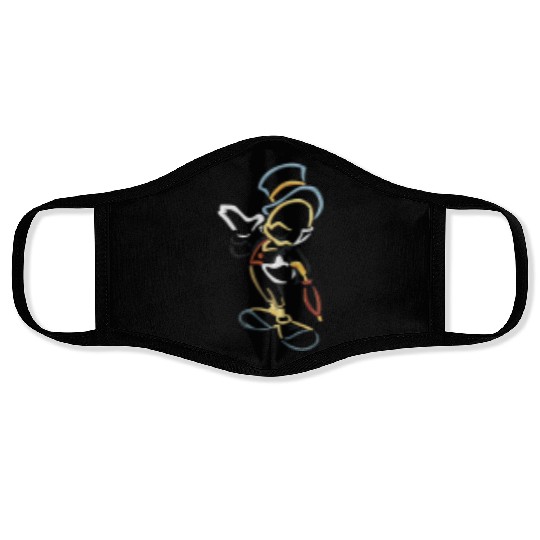 Jiminy Cricket Pinocchio Disney Embroidered Face Masks