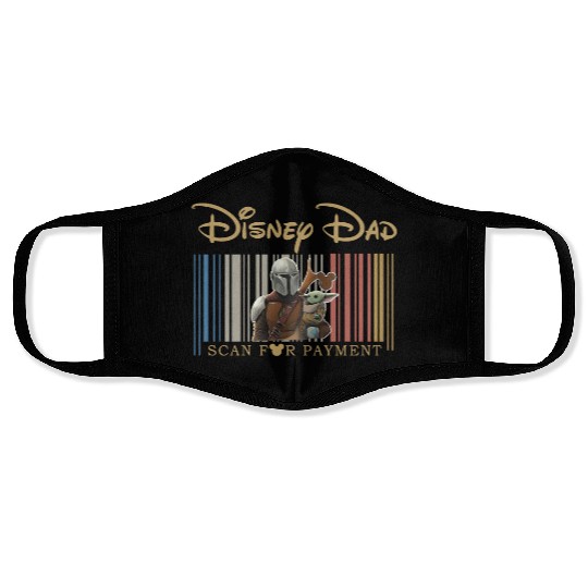 Disney Dadalorian Dad Scan For Payment, Funny Disney Dad Face Masks