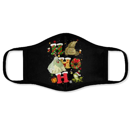 Disney The Princess and the Frog Christmas Vintage Face Masks, Princess Tiana Christmas Face Masks