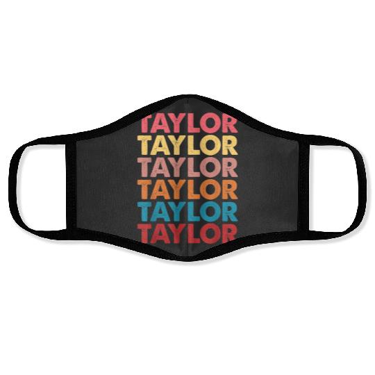 Discover First Name Vintage Taylor I Love Taylor Face Masks