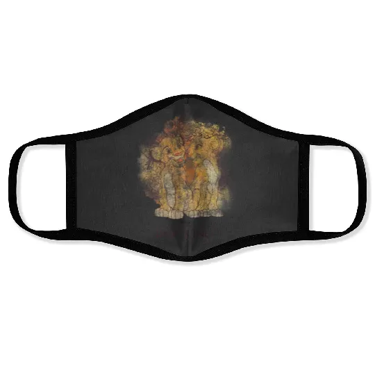 Disney Lion King Simba And Nala Watercolor Graphic Face Masks