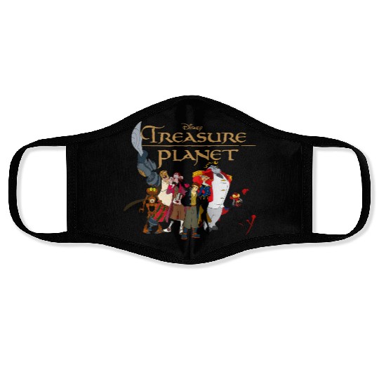 Disney Treasure Planet Logo and Characters Face Masks