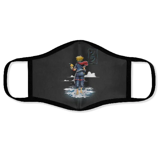 Disney Kingdom Hearts Sora Walking On Water Big Chest Poster Face Masks