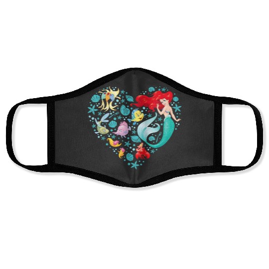 Discover Disney Princess Ariel Flounder and Sebastian Col Face Masks