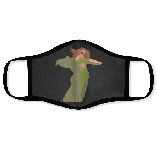 green folklore dress eras tour spin Face Masks