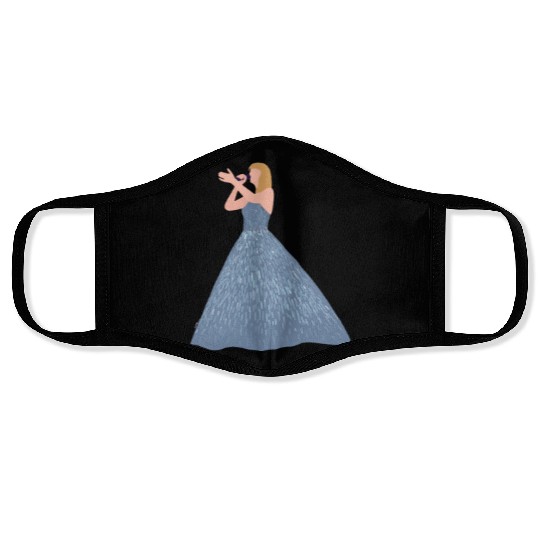 Eras-tour enchanted blue dress Face Masks