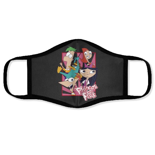 Disneys Phineas And Ferb With Friends Cute Group Shot Face Masks