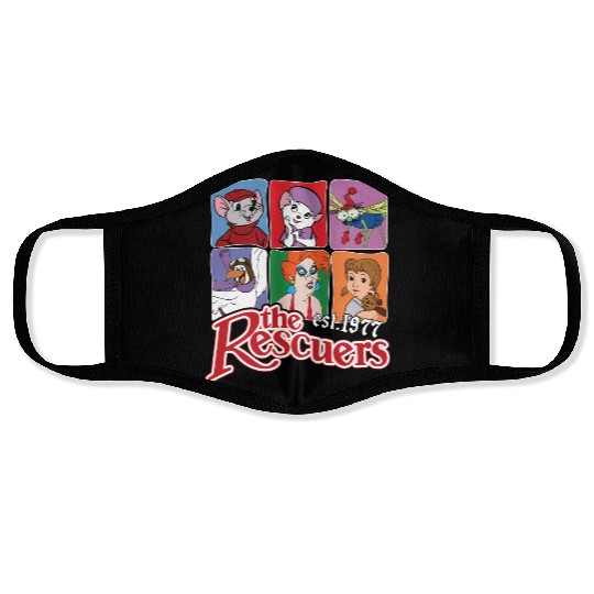 Disney The Rescuers Characters Group Shot Retro 1977 Face Masks
