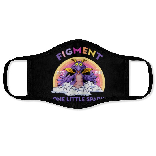 Cute Figment One Little Spark Disney Epcot Snack Drinking Face Masks