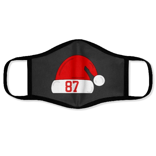 Tayl0r Swift Travis Kelce Christmas Game Santa Hat Face Masks