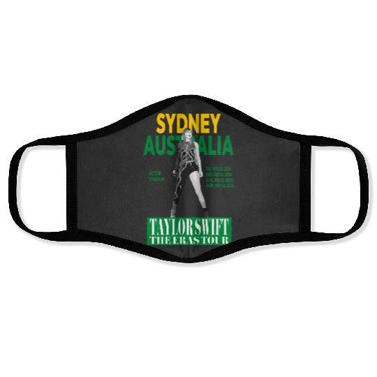 Eras Tour - Sydney, Australia - Gold & Green Face Masks