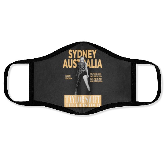 Eras Tour - Sydney, Australia - Light Orange Face Masks