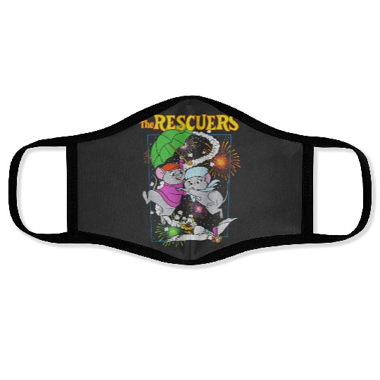 disneys The Rescuers Bernard Miss Bianca Fireworks Poster  gifts Face Masks