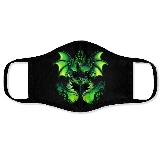 Maleficent Disney Art Dragon Face Masks