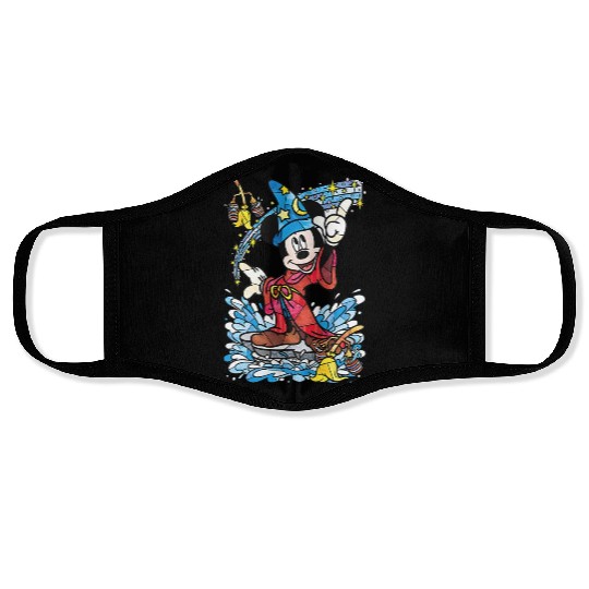 Disney Fantasia Sorcerer Mickey Mouse Magic Wizard Retro Face Masks
