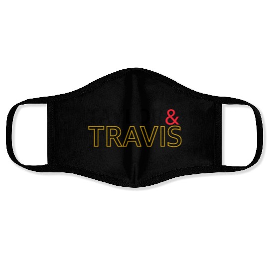 taylorr swift and Travis kelce (3) Face Masks