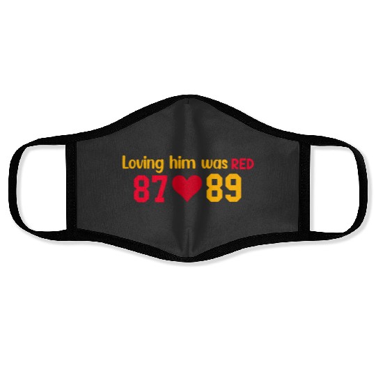 Loving Him Was RED taylorr Swift x Travis Kelce Face Masks