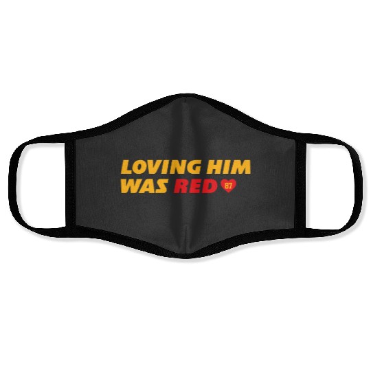 Loving Him Was Red - taylorr Swift &amp_ Travis Kelce (1) Face Masks