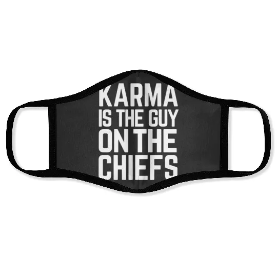 Copy of Karma Is The Guy On The Chiefs Taylorr Swift + Travis Kelce Football Era Face Masks