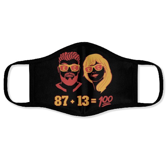 Travis Kelce And taylorr Swift Face Masks