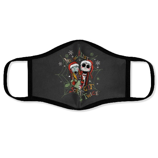 disneys Nightmare Before Christmas Jack Sally Making A List Face Masks