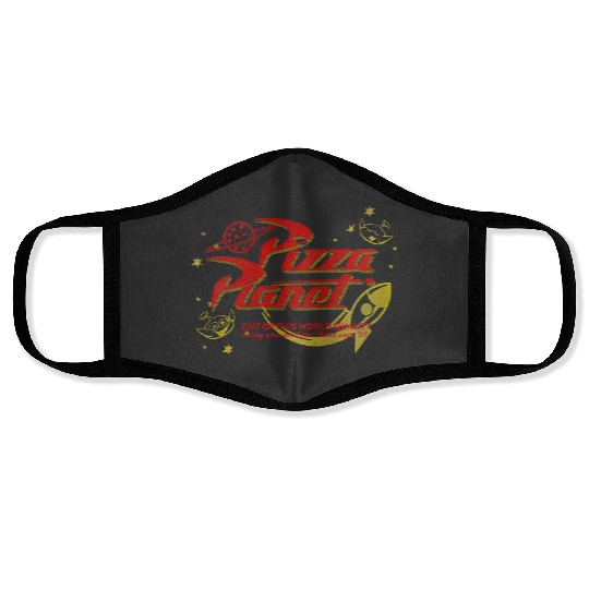 disneys Toy Story Vintage Pizza Planet Logo Raglan Face Masks