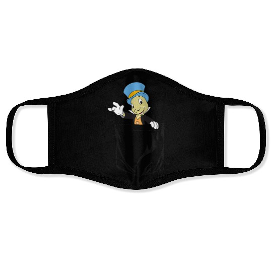 disneys Pinocchio Jiminy Cricket Faux Pocket Face Masks