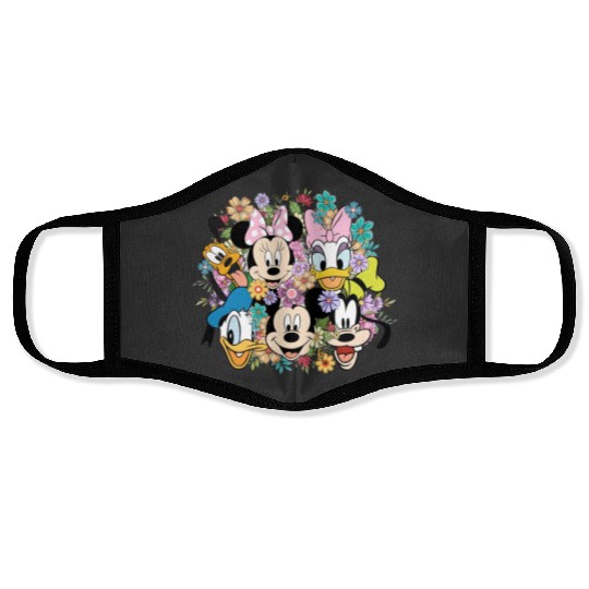 Disney Epcot Flower And Garden Festival Shirt, Floral Mickey And Friends Shirt Face Masks