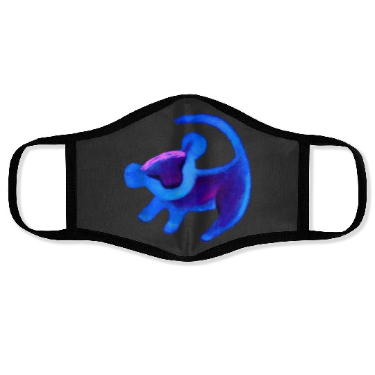 Disney Lion King Simba Cave Painting Blue Hue 1 Face Masks