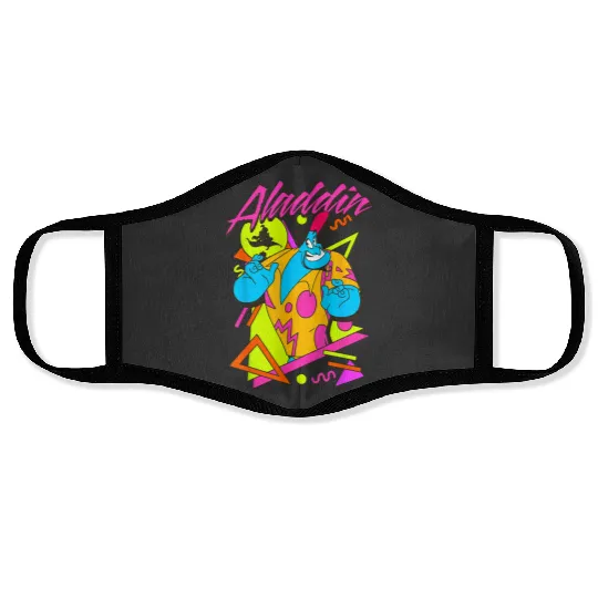 Disney Aladdin Genie Retro Abstract 90s Print Graphic Face Masks