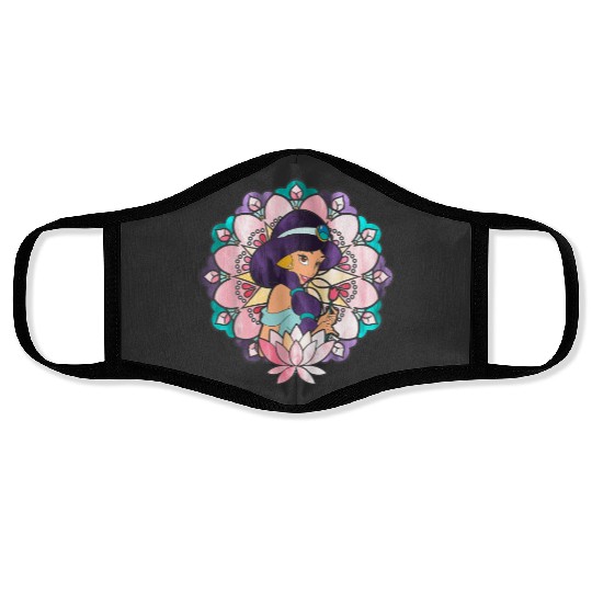 Disney Aladdin Jasmine Stained Glass Lotus Graph Face Masks