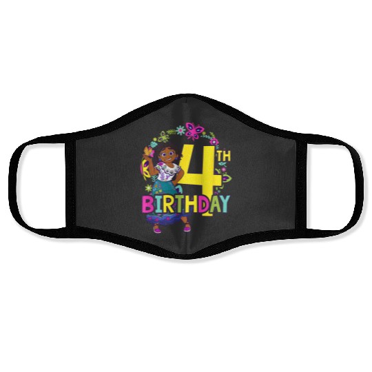 Disney Encanto Mirabel 4th Birthday Smile Floral Face Masks