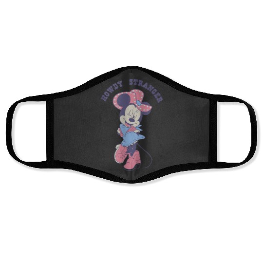 disneys Minnie Mouse Sassy Cowgirl Howdy Stranger Wink Logo Face Masks