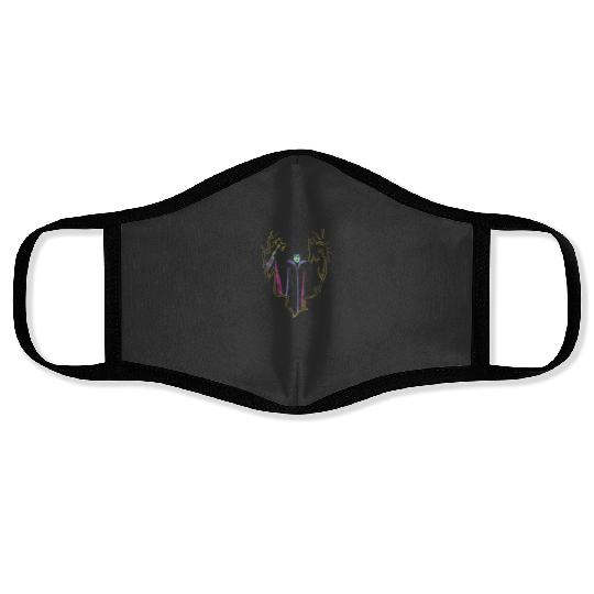 Disney Maleficent Line Art Portrait Face Masks