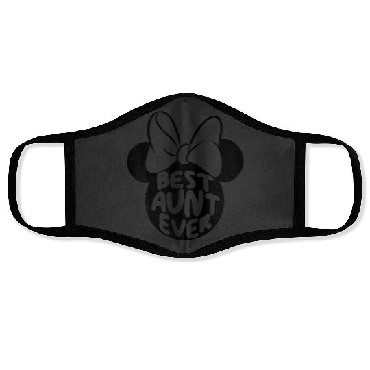 Disney Minnie Mouse Cute Best Aunt Ever Big Chest Text Logo gifts  Face Masks