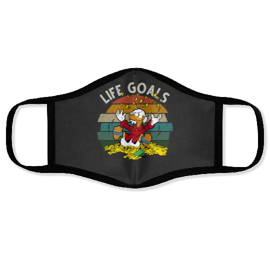 Retro Disney Ducktales Scrooge Goals McDuck Duck Tales Portrait  Vintage Style  Family Matching Tee Cool Gift Ideas Men Women Face Masks