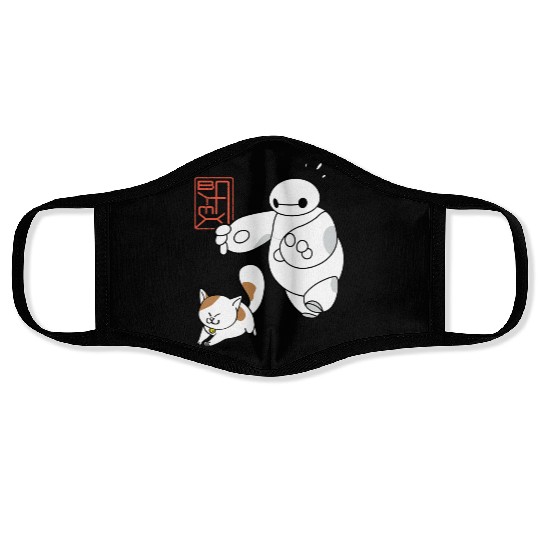 Disney Big Hero 6 Baymax Chasing Mochi Cute Shot Face Masks