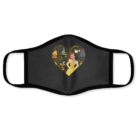 Disney Princess Belle Collage Heart Face Masks