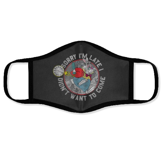 Disneyss Alice In Wonderland White Rabbit Sorry I Am Late Face Masks