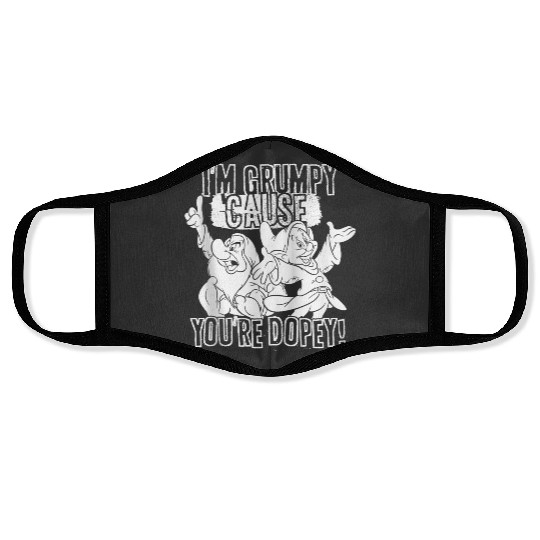 Disneyss Snow White I'm Grumpy Cause You're Dopey Humor Face Masks