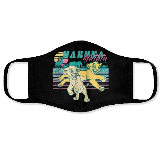 Disneyss Lion King Simba Nala Retro Landscape Portrait Face Masks