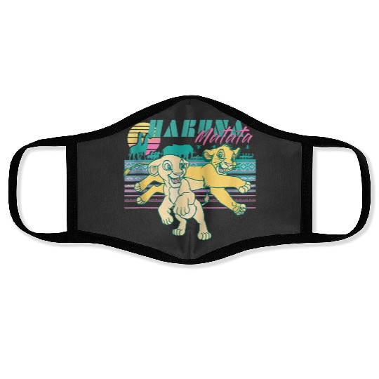 Disneyss Lion King Simba Nala Retro Landscape Portrait Face Masks