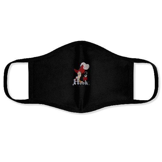 Disney Peter Pan Captain Hook Mischievous Smile Circle Logo Face Masks