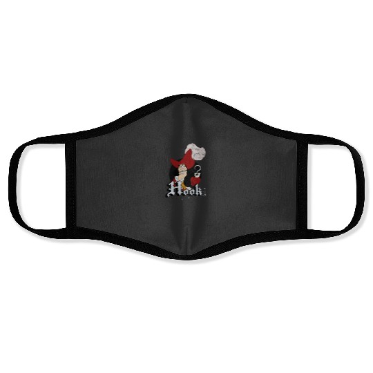 Disney Peter Pan Captain Hook Mischievous Smile Circle Logo Face Masks